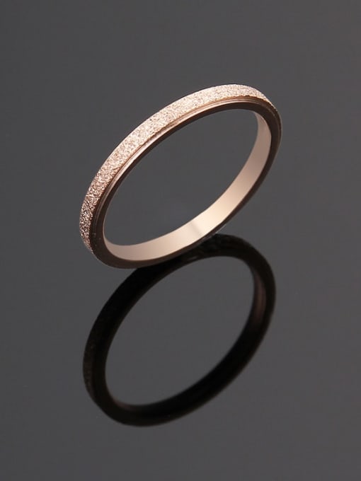 rose gold Titanium Steel yarn  Round Minimalist Ring