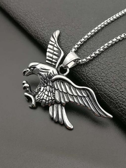 HI HOP Titanium Eagle Vintage Necklace For Men 2