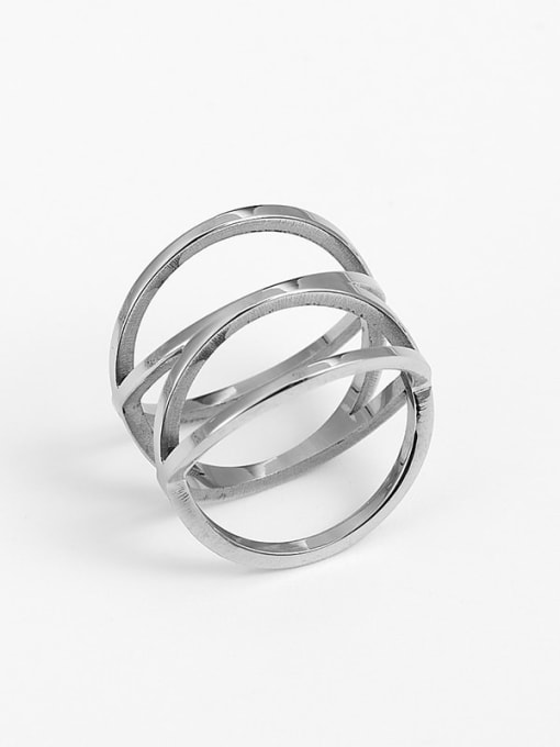 Steel color Titanium Irregular Trend Band Ring