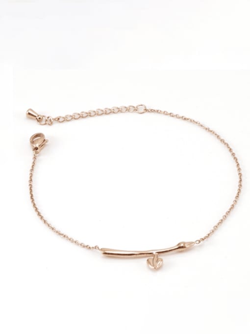 rose gold Titanium Steel Heart Minimalist Link Bracelet