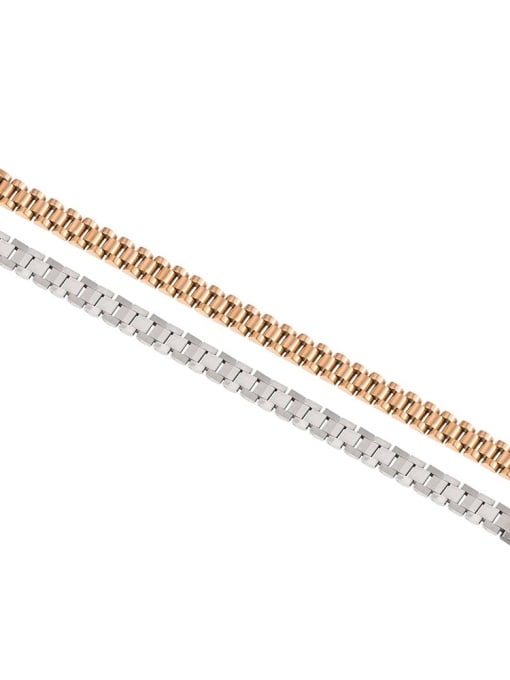 WOLF Titanium Steel Geometric Minimalist Link Bracelet 3