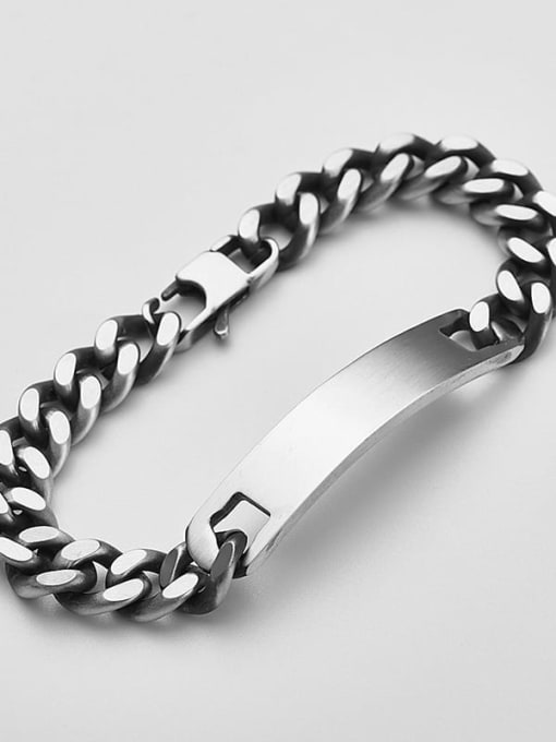 Ke Hong Titanium geometry Minimalist Link Bracelet 1