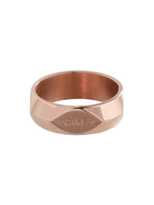 WOLF Titanium Steel Geometric Minimalist Band Ring 0