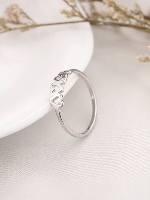 Steel color Titanium Heart Minimalist Band Ring
