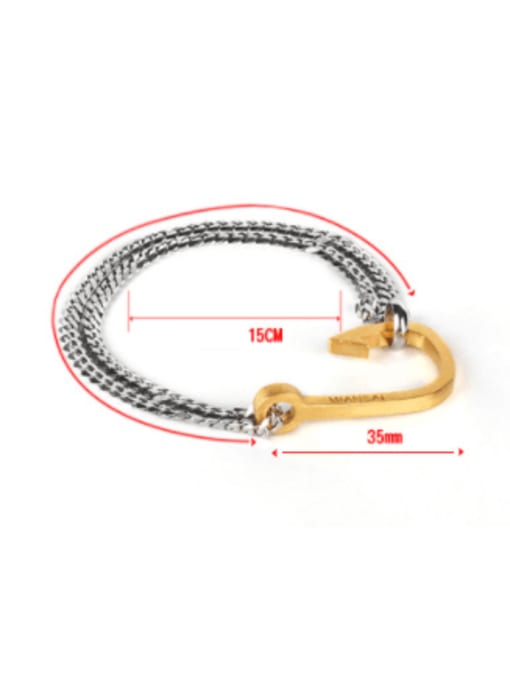WOLF Titanium Steel Irregular Hip Hop Link Bracelet 3