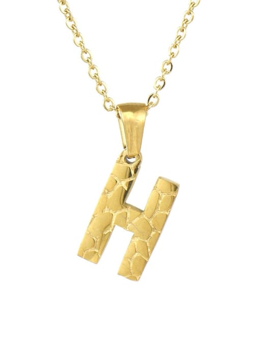 Including chain H Stainless steel Minimalist English Letter Pendant  Necklace