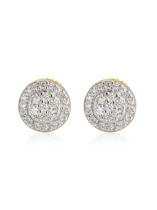 MAHA 925 Sterling Silver Cubic Zirconia Round Dainty Stud Earring 0