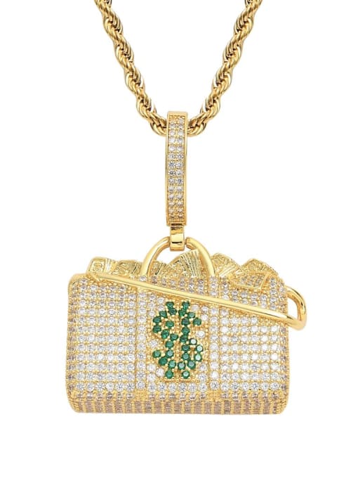 MAHA Brass Cubic Zirconia dollar packet Luxury Necklace 0