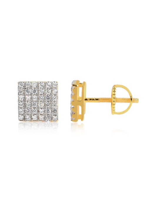 MAHA 925 Sterling Silver Cubic Zirconia Square Dainty Stud Earring 2