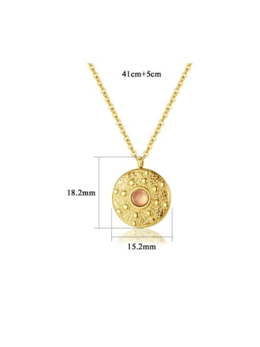 Teem Men Stainless steel Natural Stone Round Vintage Necklace 2