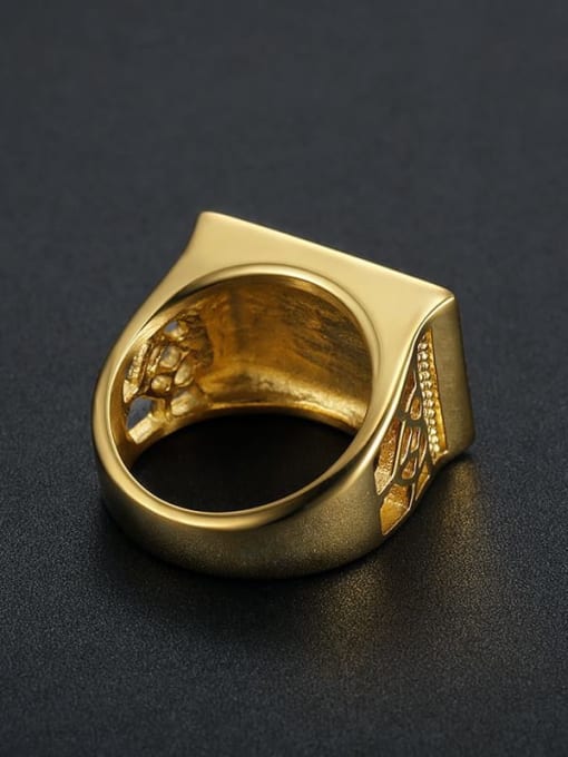 HI HOP Titanium Steel Enamel Geometric Vintage Band Ring For Men 3