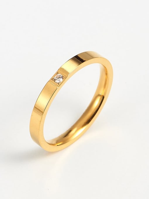 golden Titanium Cubic Zirconia Rosary Band Ring