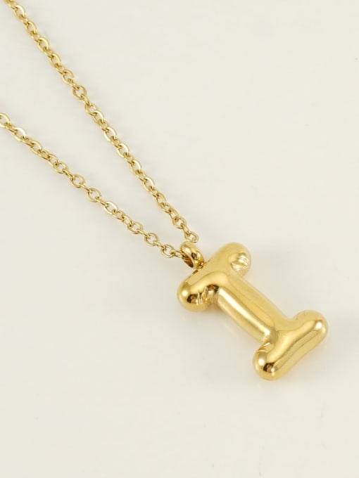 Letter I (including chain) Stainless steel Letter Hip Hop Necklace