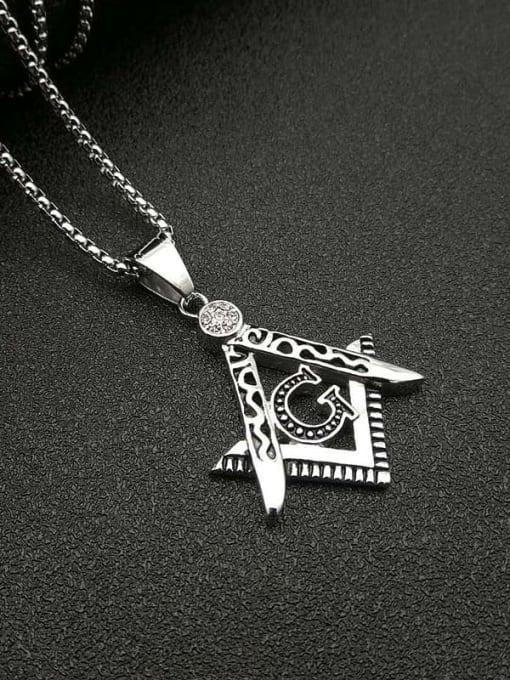 Silver Necklace Titanium Irregular Hip Hop Initials Necklace For Men