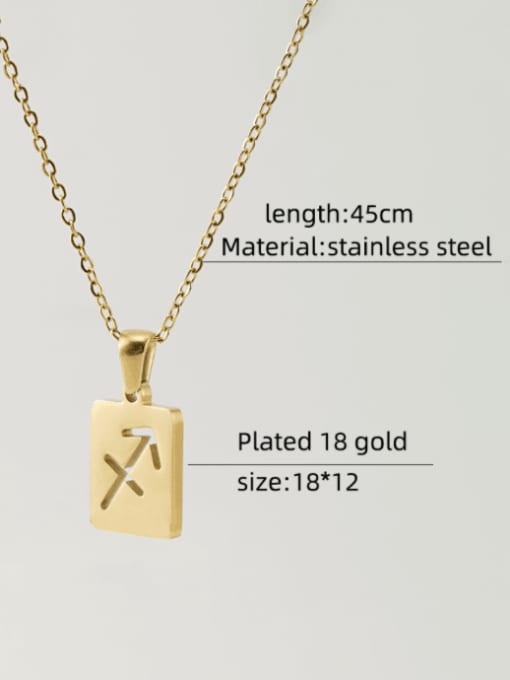 ZXIN Stainless steel Constellation Minimalist Rectangle Pendant Necklace 4