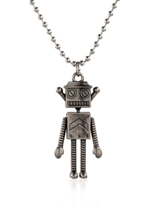 WOLF Alloy Irregular Robot Hip Hop Necklace 0