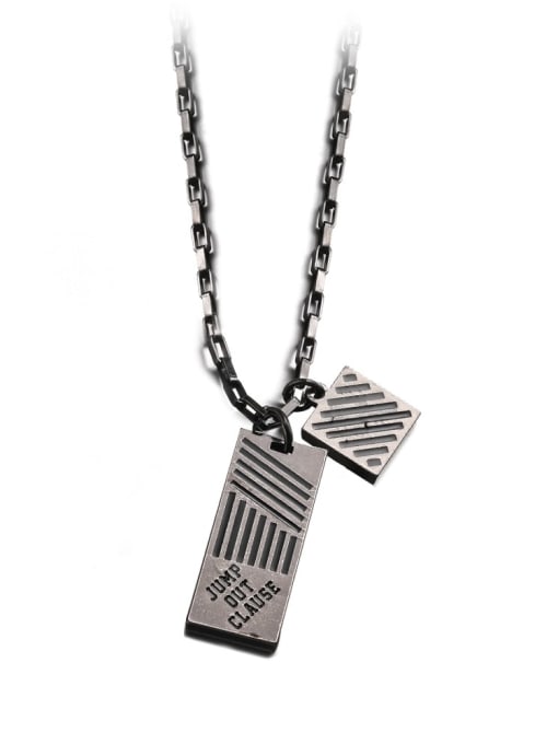 WOLF Titanium Steel Geometric Hip Hop Necklace 3