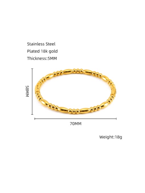 ZG1303 Gold Bracelet Stainless steel Geometric Hip Hop Band Bangle