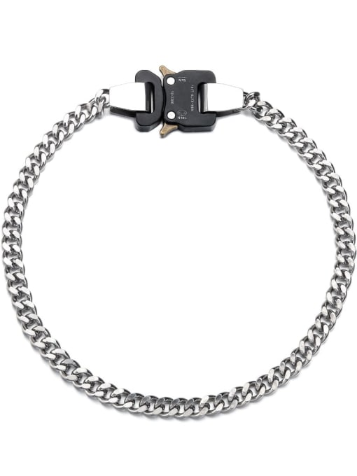 WOLF Titanium Steel Hollow Geometric Chain Hip Hop Necklace 0