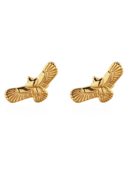 Gold (pair) Titanium Steel Eagle Vintage Stud Earring