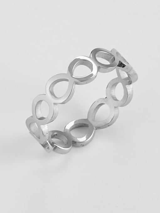 Steel color Titanium Smooth Rosary Minimalist Band Ring
