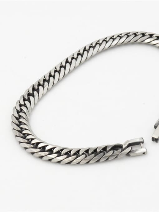 Ke Hong Titanium Steel Hollow Geometric  Chain Vintage Link Bracelet 3