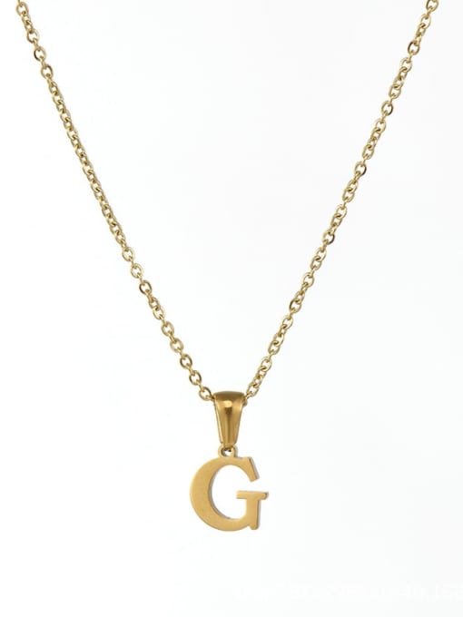 G Stainless steel  Minimalist  Letter EnglishPendant Necklace