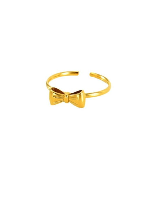 ZXIN Stainless steel Bowknot Minimalist Band Ring 0