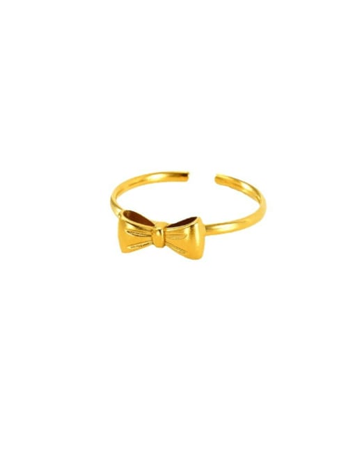 ZXIN Stainless steel Bowknot Minimalist Band Ring