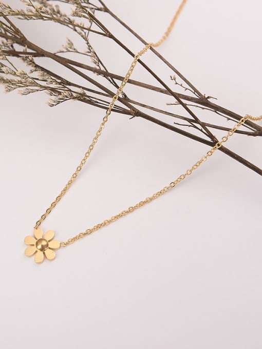 Ke Hong Titanium  Flower Minimalist Pendant  necklace 2