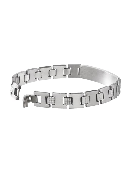 WOLF Titanium Steel Geometric Hip Hop Bracelet 4