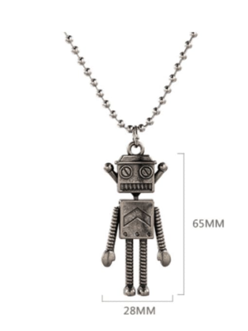 WOLF Alloy Irregular Robot Hip Hop Necklace 2