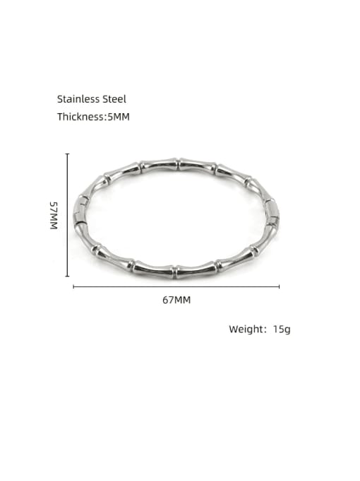 ZS1301 Steel Color Bracelet Stainless steel Geometric Hip Hop Band Bangle