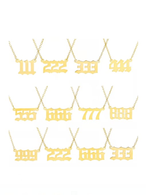 ZXIN Stainless steel Number Minimalist Necklace