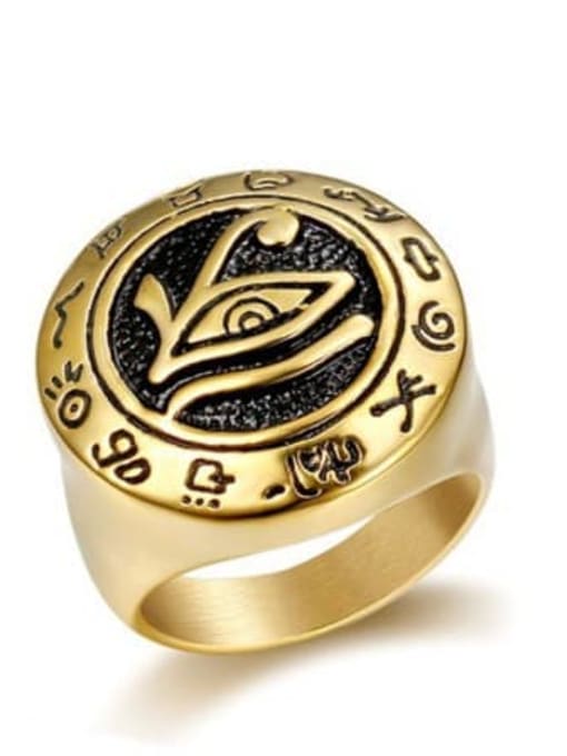 golden Titanium Eye Vintage Band Ring