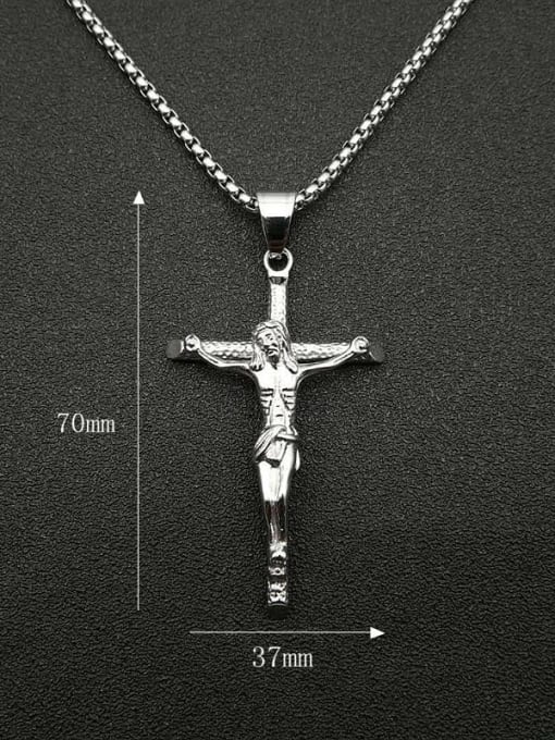 HI HOP Titanium Steel Religious Vintage Regligious Cross Pendant Necklace For Men 1