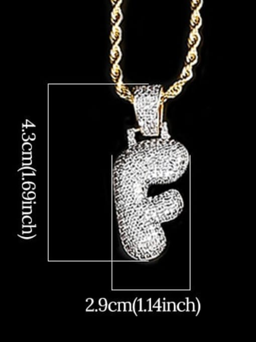 F 24In 61cm twist chain t20i06 t20a02 Brass Cubic Zirconia Message Hip Hop Necklace