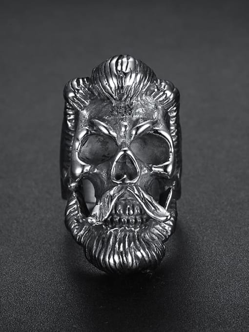 Mr.Leo Stainless steel Skull Vintage Band Ring 2