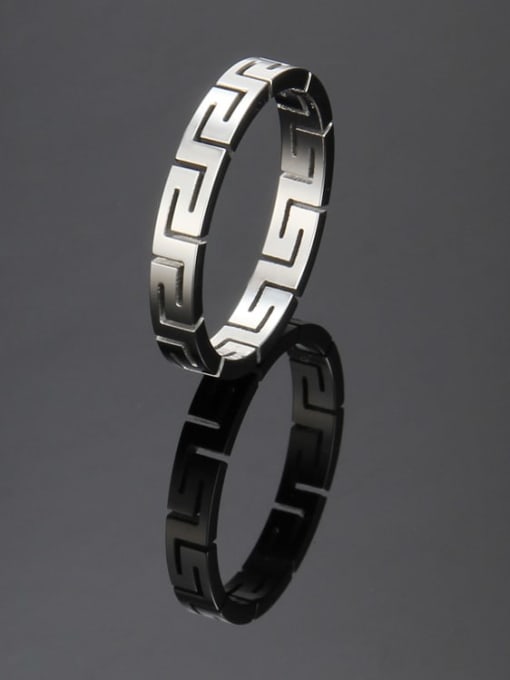 Ke Hong Titanium Steel Geometric Minimalist Band Ring 1