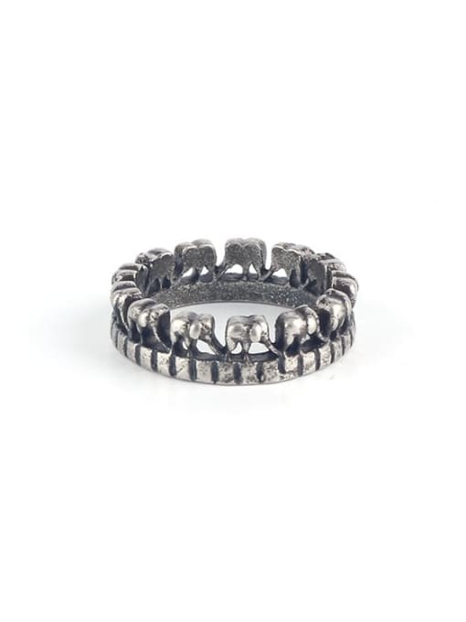 Antique  (size 8) Titanium Steel Irregular Vintage Band Ring