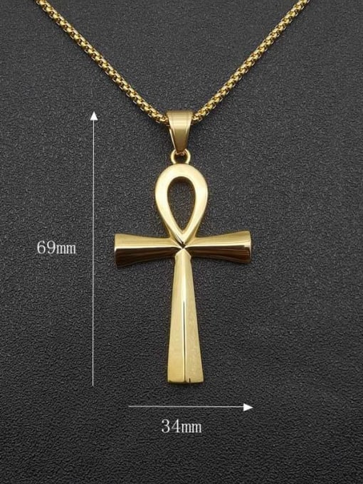 HI HOP Titanium Steel Smooth Cross Vintage Necklace For Men 1