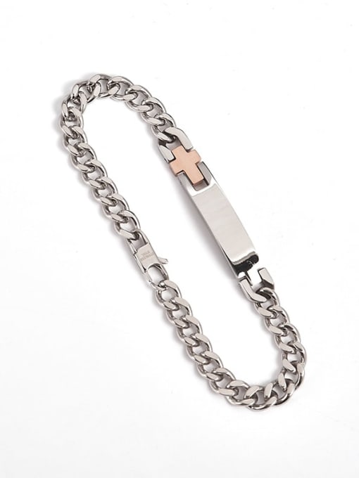 Ke Hong Titanium  Cross Religious Minimalist  Link Bracelet 2
