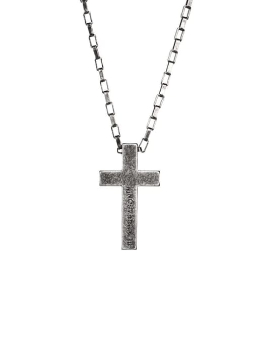 Antique (chain length 70cm) Titanium Steel Smooth Cross Hip Hop Necklace