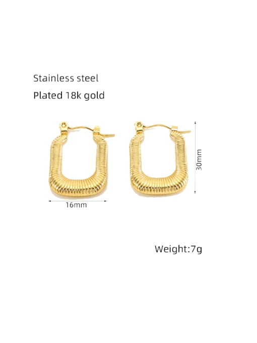 ZXG 1318 Gold Stainless steel Geometric Hip Hop Huggie Earring