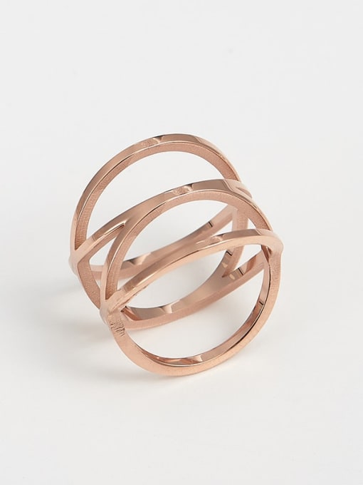 rose gold Titanium Irregular Trend Band Ring