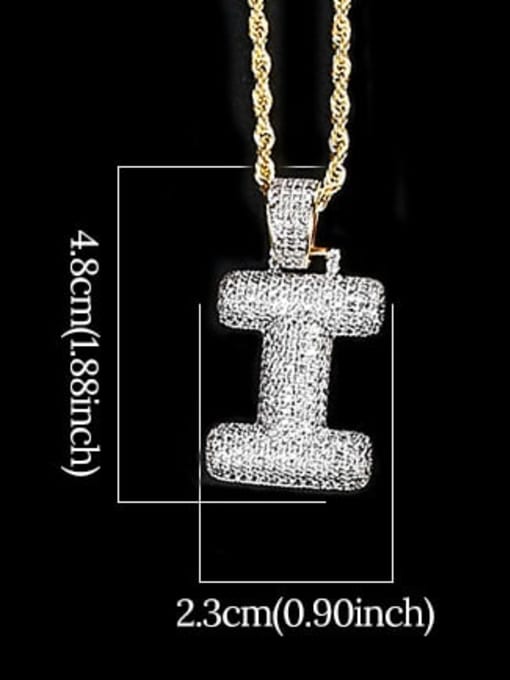I 24in 61cm T20I09 T20A02 Brass Cubic Zirconia Message Hip Hop Necklace