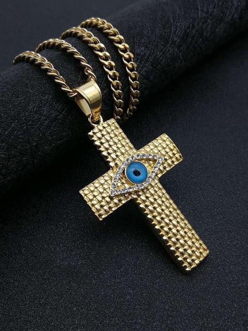 HI HOP Titanium Religious Minimalist Necklace For Men 0