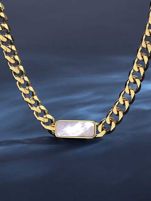 18K Gold Stainless steel Shell Geometric Hip Hop Cuban Necklace