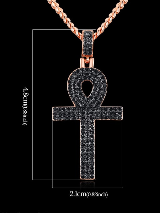 Teem Men Copper Cubic Zirconia Key Hip Hop Necklace 3