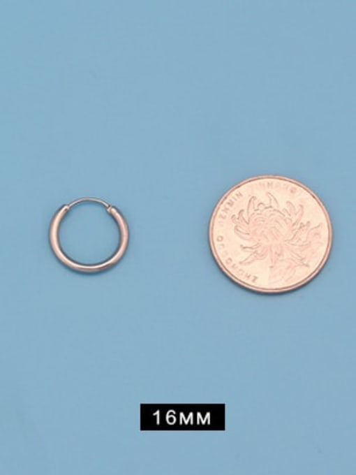 Outer diameter 16mm (one pair) Titanium Steel Round Minimalist Huggie Earring
